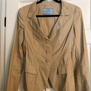 Prada Tan / Beige Blazer / Jacket - Size 42 (fits US size 4-6)